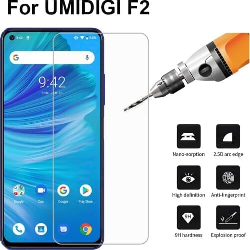 Tempered Glass For UMI Umidigi F2 Glass Cover 9H Explosion proof Mobile Phone Film For Umidigi F2 6.53" Glass Screen Protector