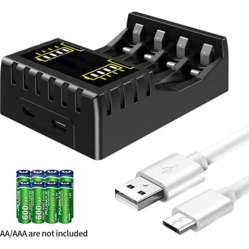 4 Slots Electric Battery Charger Intelligent Fast LED Indicator USB Charger For AA/AAA Ni-MH/Ni-Cd Rechargeable Battery
