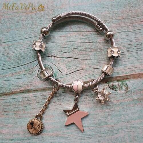 10 Pcs Punk Bracelet For Women Star Shape Fashion Bohemian Natural Flower Crystal Stone Beads Chains Fashion Jewelry Bracelets