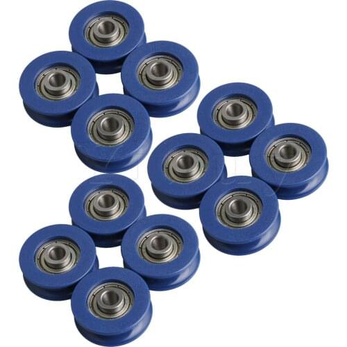 12x Engineering Plastics Groove Guide Pulley Rail Ball Bearings Wheel