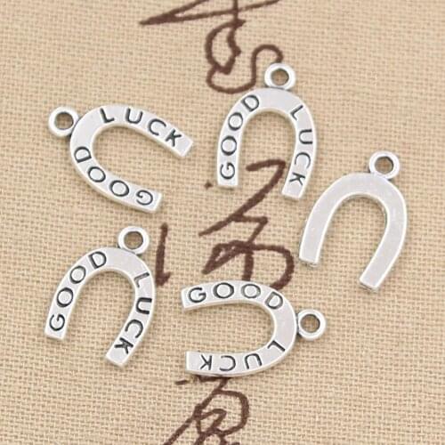 15pcs Charms Lucky Horseshoe Good Luck 17x12mm Antique Making Pendant fit,Vintage Tibetan Silver color,DIY Handmade Jewelry