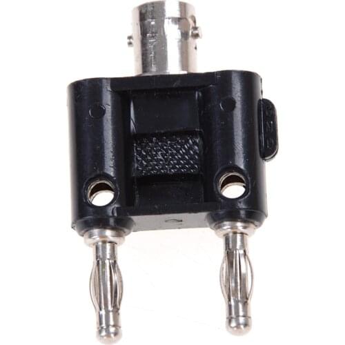 1x Adapter BNC Female Jack To Two Dual 4mm Banana Binding Male Plug Connector Adapter Connector