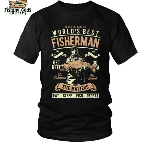 2020 Worlds Best Fisherman, Eat Sleep Fish Repeat T Shirts Short Sleeved Round Neck ,FishingT-Shirt Print Tee FGC