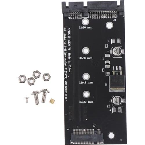 2021 B+M ke M.2 ssd ngff to 2.5inch 15pin sata3 pc converter adapter card