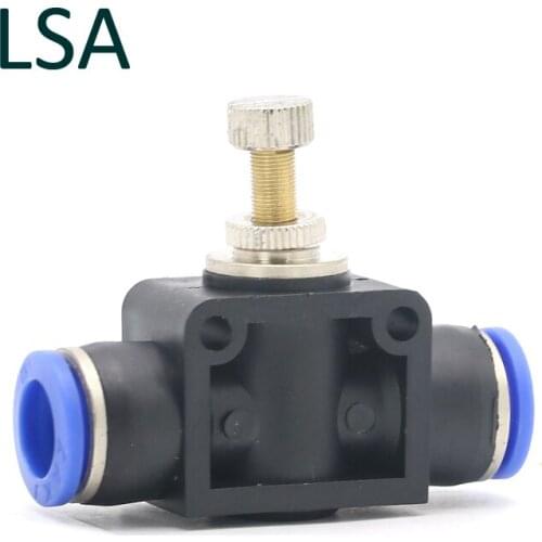 3 Pcs Inline Airflow Control 12mm x 12mm Push In Quick Connecter 2-Way Flow Limiting Pneumatic Valve Speed Controller
