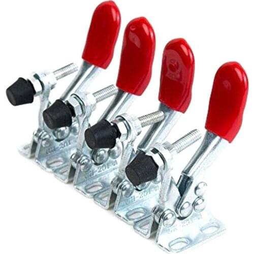 4Pcs GH-201A Toggle Clamp Quick Release Horizontal Toggle Clamps Heavy Duty Woodworking Fix Clip Carpentry Tools