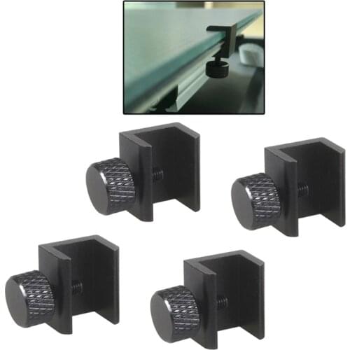 4Pcs 3D Printer Glass Bed Clips Heatbed Adjustable Clamps Aluminium Alloy Heated Bed Clips Black B2EA