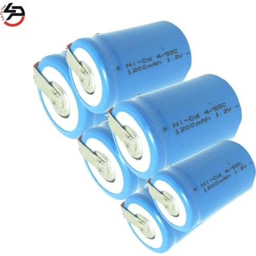 Laipuduo 6pcs Ni-Cd Rechargeable Batteries Power Bank Cells 4/5SC Accumulator 4/5 SC Batteria SubC Battery 1.2V 1200mAh