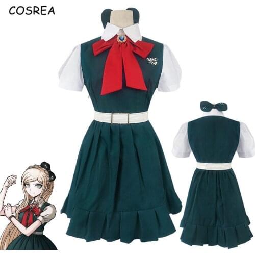 Anime Danganronpa 2 Sonia Nevermind Cosplay Sayonara Zetsubo Gakuen Costume Girls Top Dress Uniform Wigs Hair Womens Clothing