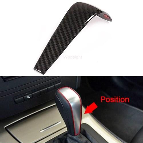 Wooeight Car Styling Interior Carbon Fiber Gear Shift Cover Sticker Fit For BMW 3 Series E90 2005-2007 2008 2009 2010 2011 2012