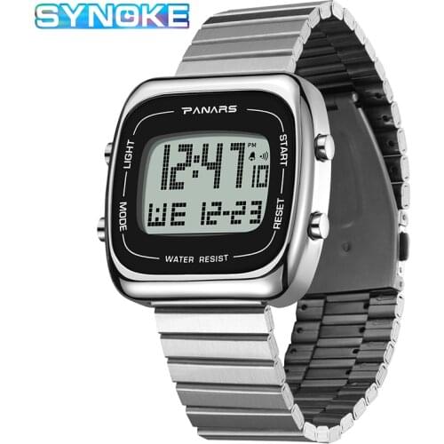 Women Watches Luxury Mens Waterproof Sports Watch Square Dial Stainless Steel Strap Mens Casual Digital Watch Reloj Hombre gift
