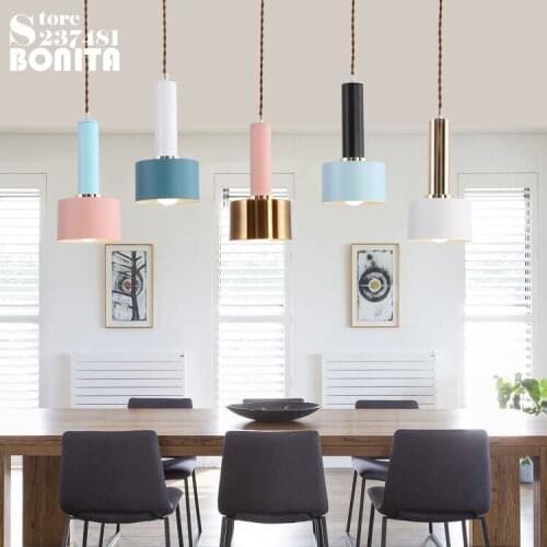 Denmark Nordic pendant lamps modern Colorful hanging lights for dining room pendant lighting for restaurants droplight iron