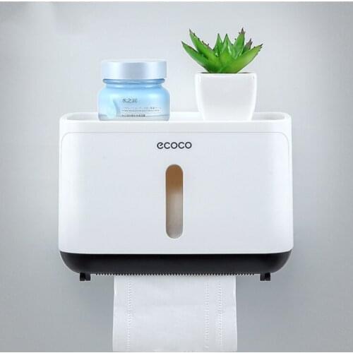 Bathroom Tissue Box Wall Mounted Toilet Paper Holder Bathroom Roll Paper Storage Box Waterproof Bathroom Shelf