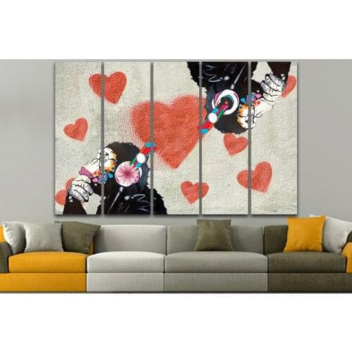 Canvas Printed Wall Art Banksy Street Poster Painting Modern Dj Monkey Animal Home Decor Modular Pictures Frame For Living Room