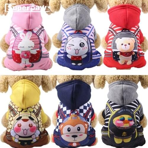 New Winter Warm Dog Clothes Pet Clothing suits Cartoon Jacket Apparel Hoodie Coat For Small Dogs Chihuahua Yorkie GGC34