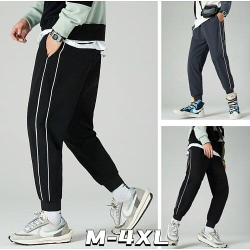 New fashion mens outdoor sports pants mens loose casual pants pure color Korean trend trousers