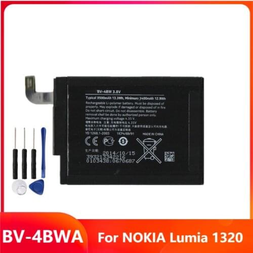 Original Replacement Phone Battery BV-4BWA For NOKIA Lumia 1320 BV-4BWA Genuine Rechargable Batteries 3500mAh With Free Tools