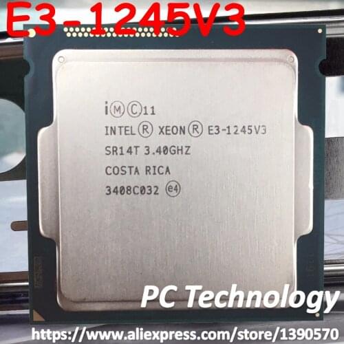 Original Intel Xeon E3-1245V3 CPU 3.40GHz 8M LGA1150 Quad-core Desktop 1245 E3-1245 V3 processor Free shipping E3 1245V3