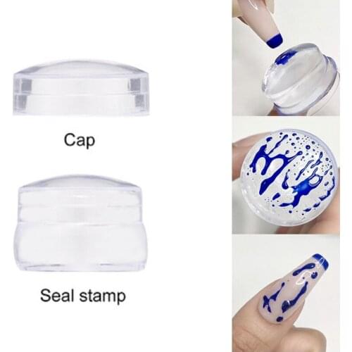 Fully Transparent Silicone Nail Stampers Scraper Set Stamp Polish Print Transfer Stencils DIY Nail Stamping Plate Template Tools