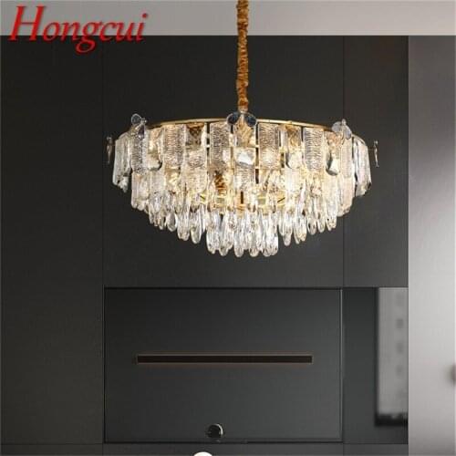 Hongcui Chandelier Gold Pendant Lamp Postmodern LED Lighting Fixture for Home Living Dining Room