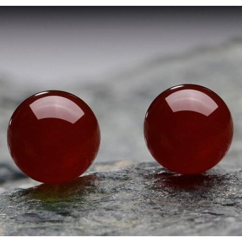 Simple Female Round Small Stud Earrings Simple Silver Color Party Earrings Charm Green Red Moonstone Wedding Earrings For Women