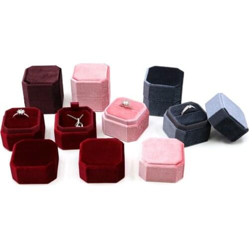 Pink Red Grey Velvet Pendant Jewelry Display Box for Wedding Anniversary Party Gift Proposal Ring Box Earring Necklace Collectio