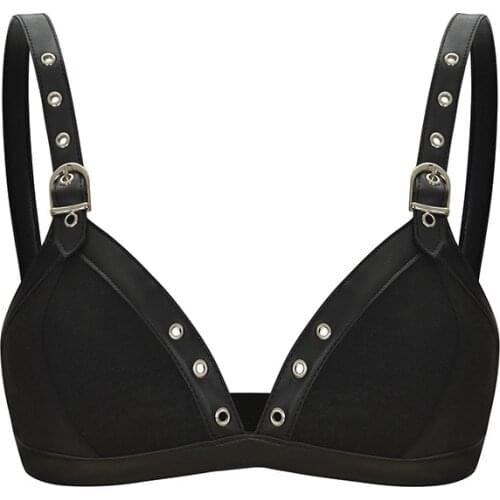Sexy Bra Women Punk Gothic Slim Adjusted-straps Rock Stule Women Bras New Fashion Clubwear Female Bras