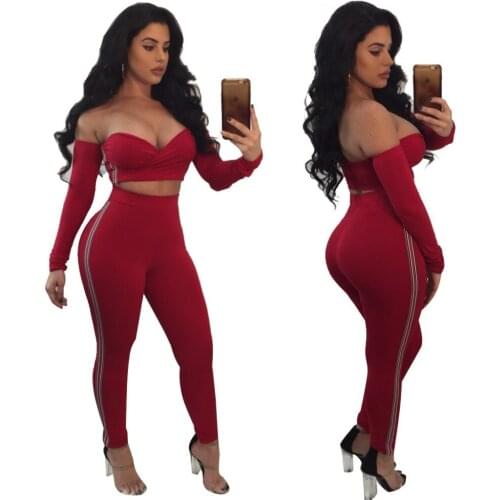 Sexy 2 piece set women two piece outfits Short tube tops Pencil Pants Plus size tracksuit womens top and pants Legging
