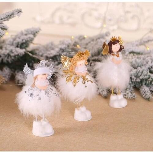 12pcs Baby Girls Christmas Tree Decorations Cute Angel Pendant Ornament Sit and Down For Window Display