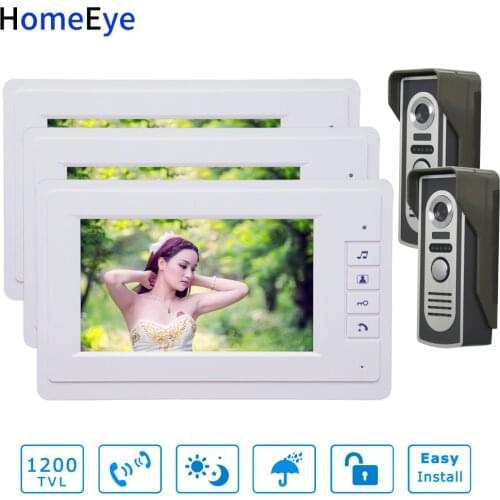 7'' Video Door Phone Video Intercom System Monitor + 1200TVL Waterproof Outdoor Call Button Home Access Control 1V3 Cheap Price