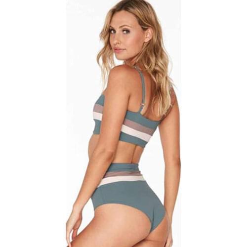 High Waist Sexy Bikini Set Bandeau Swimwear Women Swimsuits Patchwork Bikinis 2021 Female Bathing Suits Biquini
