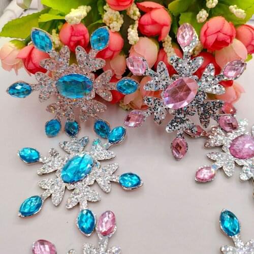 10PCS/Lot Diamond Rhinestone Snowflakes Appliques For DIY Cell Phone Pendant Jewelry Making Hair Clip Accessories