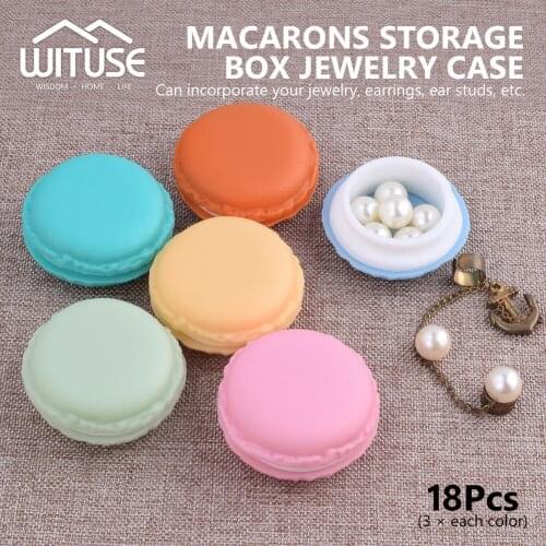 18pcs Storage Box Jewelry Holder Earring Macarons Bag Storage Box Small Accessories Carrying Case Necklace Organizador De Joyas