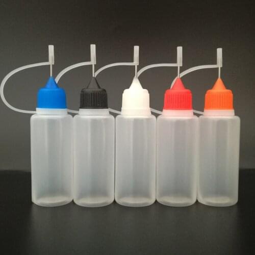 20ml LDPE Empty E liquid Bottle Needle Dropper Bottle with colorful Srew Metal Tip caps, Soft E juice bottles , 100pcs/lot