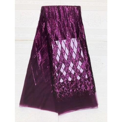 2021 African Sequins Lace Fabric High Quality Nigerian French Tulle Lace For Dress Party Embroidery Dubai Mesh Lace 5Yards