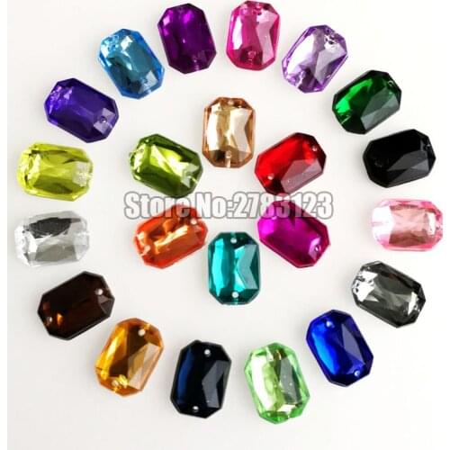 50pcs High quality flatback Acryl sew on rhinestones with two holes,diy/clothing accessories, 8x10mm 10x14mm 13x18mm 18x25mm