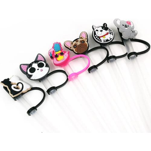 8pcs Animal Straws Tips Cover Deorative Straw Toppers Bar Birthday For Children Kitchen Home Party Deorations Supplies