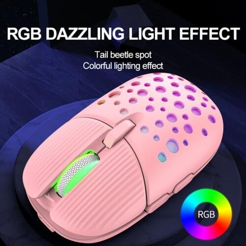 Wireless Mouse Computer Mouse Gamer New Hole Beetle Glowing 2.4G 3200DPI 6keys Office PC Mice For PC Laptop Gaming Mouse