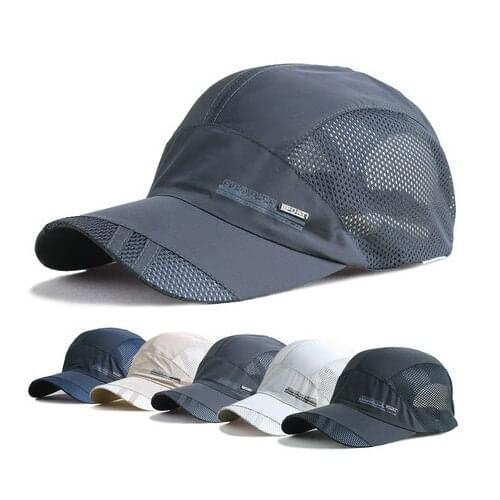 New Solid Color Adjustable Quick-drying Baseball Cap Simple Business Men Hats Summer Casual Mesh Sun Hat Sports Cap Golf Cap