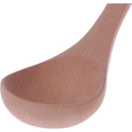 Large Wooden Soup Spoon Long Handled Rice Soup Dessert Ladle Mixing Scoop