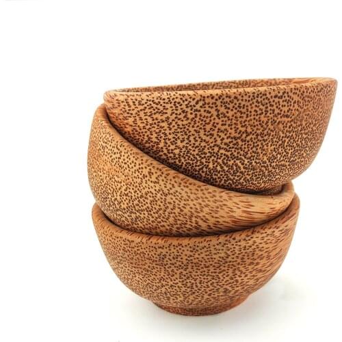 Zero Waste Wooden Bowl Eco-Friendly Fruit Salad Noodle Rice Soupe Reusable Coconut Shell Bowl