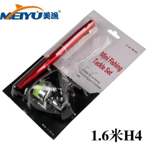 EMMROD 1.6 m new pen fishing rod with XM100 mini metal spinning wheel H4 Free Shipping