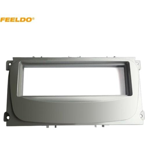 FEELDO Car Stereo CD Radio Fascia Frame For Ford Focus II Mondeo S-Max C-Max Galaxy II Kuga Audio Plate Panel Frame Installation