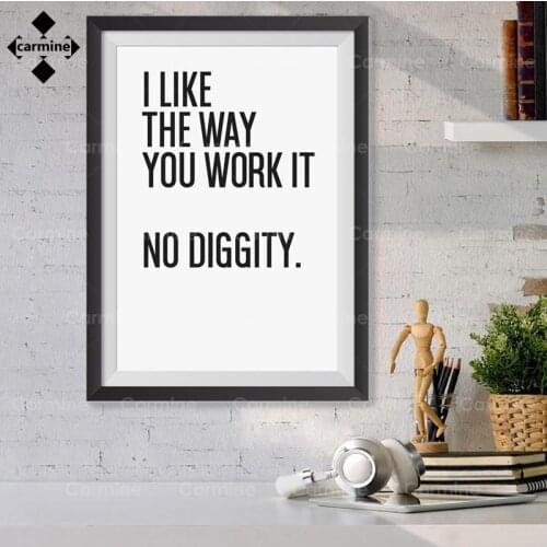 NO DIGGITY Picture 90S Music Lyrics Posters and Prints Minimalist Letters Canvas Painting Wall Art Picture for Living Room Decor