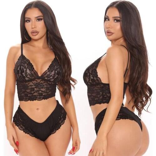 Hot Sell Underwear Woman Set Black Sexy Lingerie Set Women Bra And Panty Set Erotic Intimates Push Up Bras 2 Piece Brief Sets