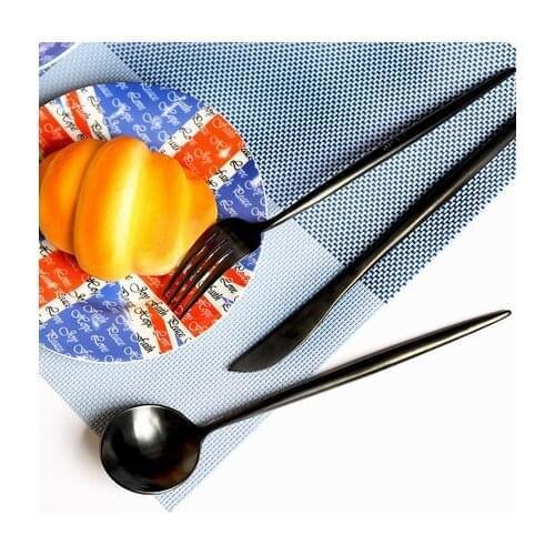 Matte Black Stainless Steel Western Tableware Steak Cutlery Spoon Coffee Spoon Western Tableware Western Spoon