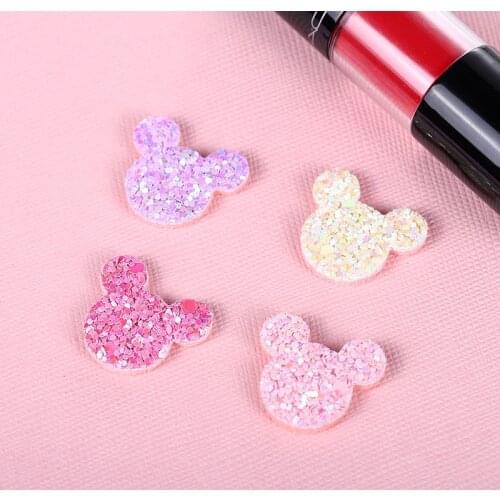 Mickey Patch Sequined Bag Stickers Cartoon Patch Sew On Sequin Badges Bag Decoration 2x2.4Cm Handmade Craft Applique