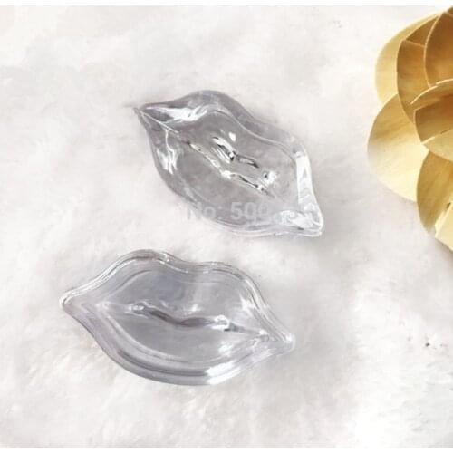 Wholesale Mini Elegant Clear Lip Shape Lipstick Container DIY Lip Balm Sub Box Empty Eyeshadow Powder Case Blusher Storage Box