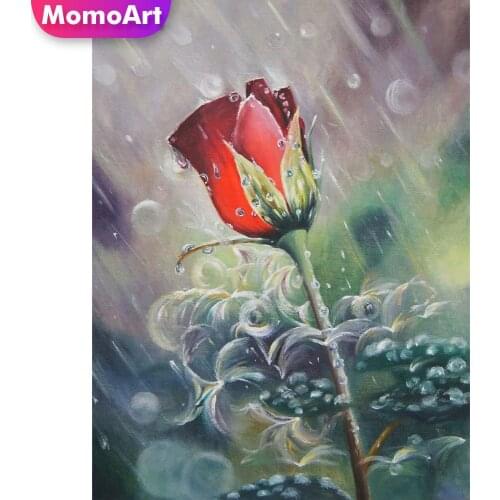MomoArt 5D DIY Diamond Painting Rose Flower New Arrival Diamond Mosaic Full Square Embroidery Cross Stitch Decor For Home