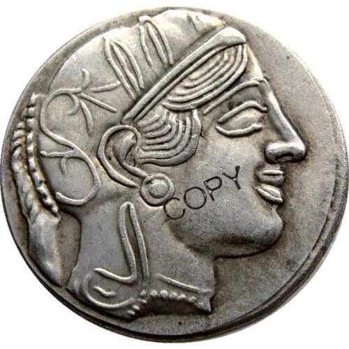 G(04)Ancient Athens Greek Silver Drachm - Atena Greece Silver Plated copy coin